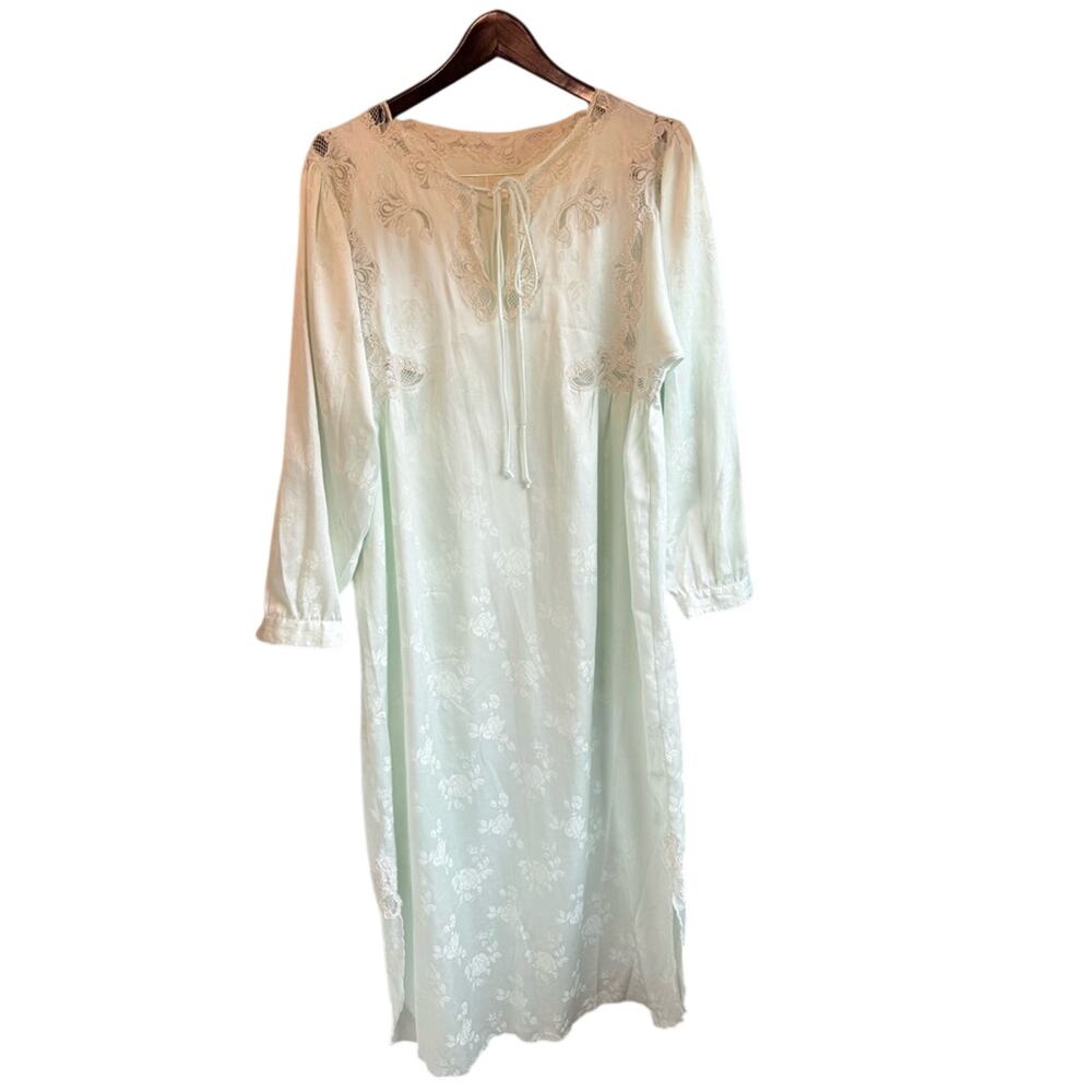 Vintage Billtice fairy Light seafoam Embroidered nightgown boho Dress Small